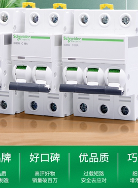 施耐德空气开关A9空开IC65N断路器C型家用1P2P3P4P40A50A32A63A关