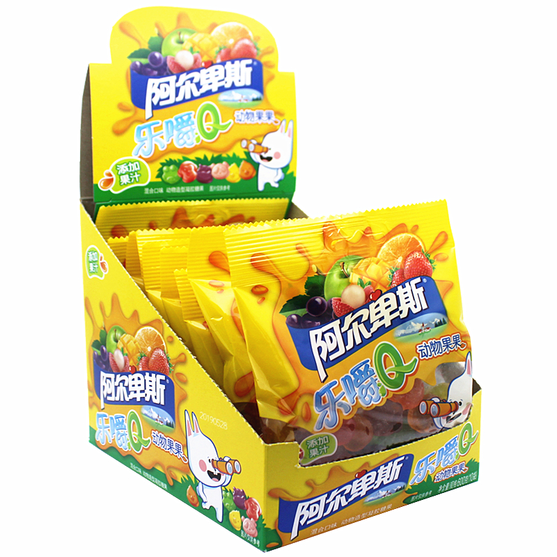 阿尔卑斯乐嚼q糖软糖橡皮糖60g混搭果汁糖果儿童零食
