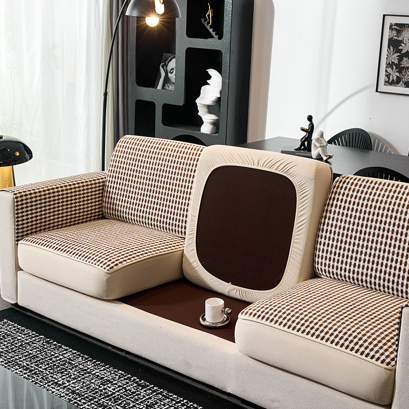 新款雪尼尔沙发笠四季通用防滑坐垫轻奢高档真皮老式沙发套盖布巾,居家布艺,沙发垫,淘宝优惠券,粉丝福利购,淘宝优惠卷