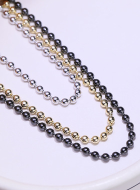 DIY配件S925纯银项链圆珠豆豆