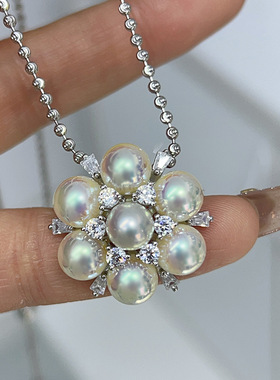 DIY配件S925纯银珍珠吊坠胸针两