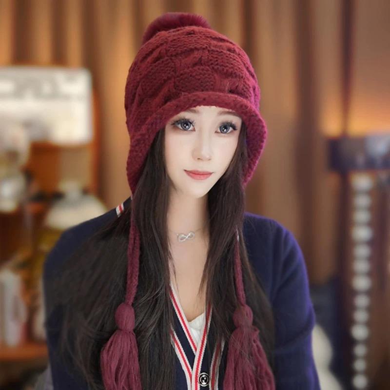 毛线帽护耳慵懒民族风百搭秋冬