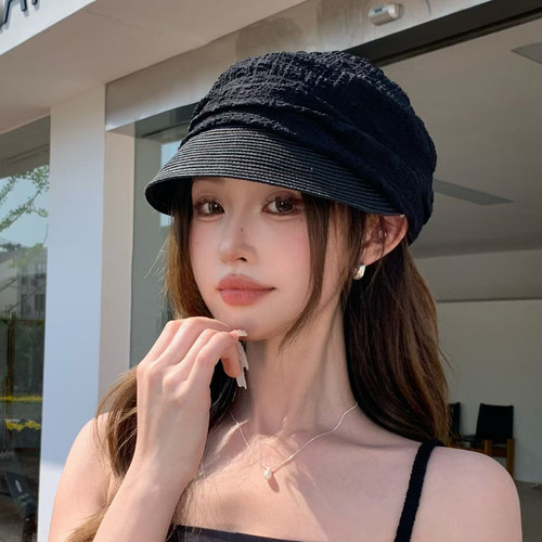 夏季韩版泡泡纱防晒堆堆帽女
