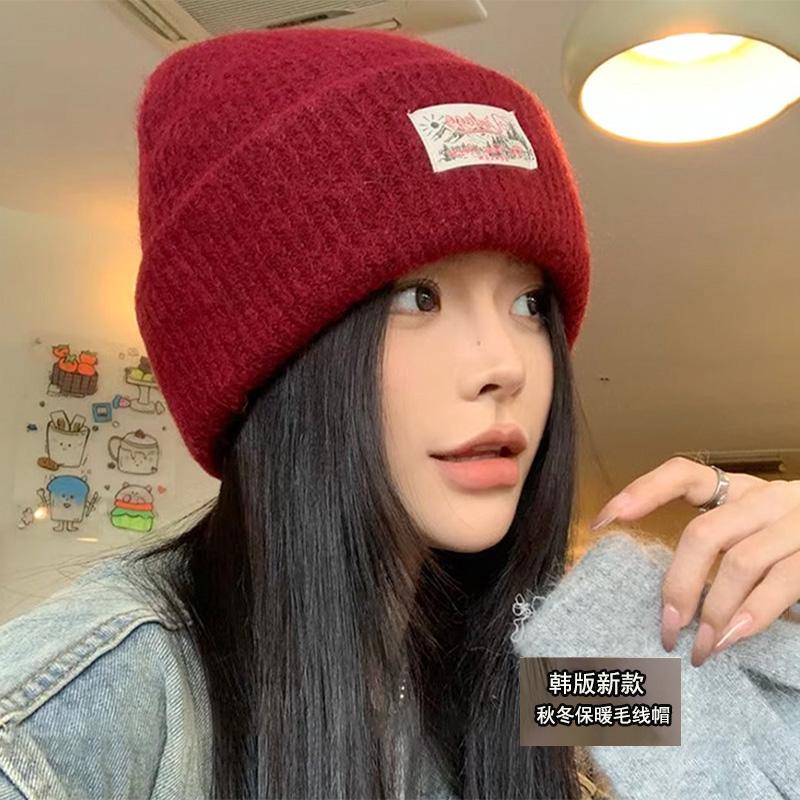 帽子女秋冬针织帽时尚潮流保暖