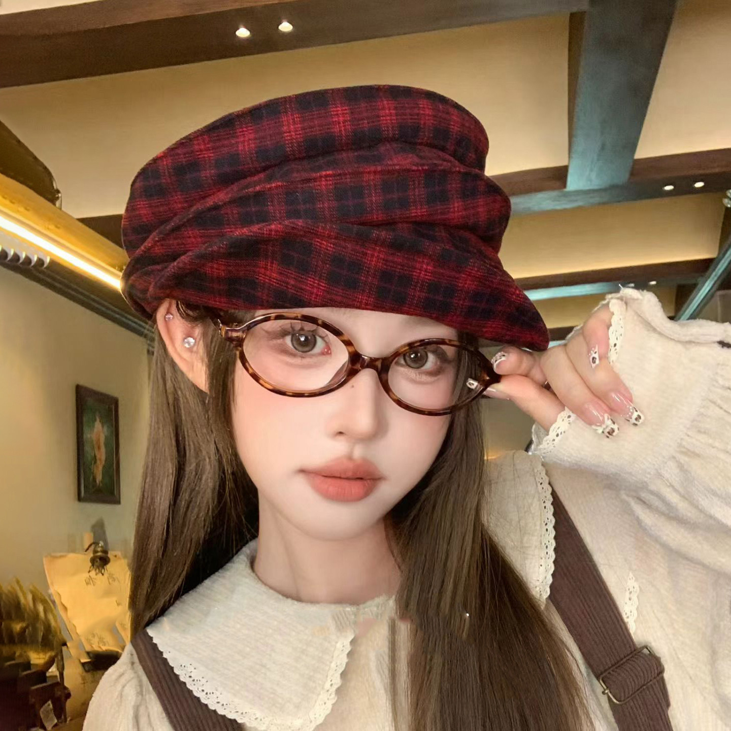 2026新款韩版显脸小马术蓓蕾帽