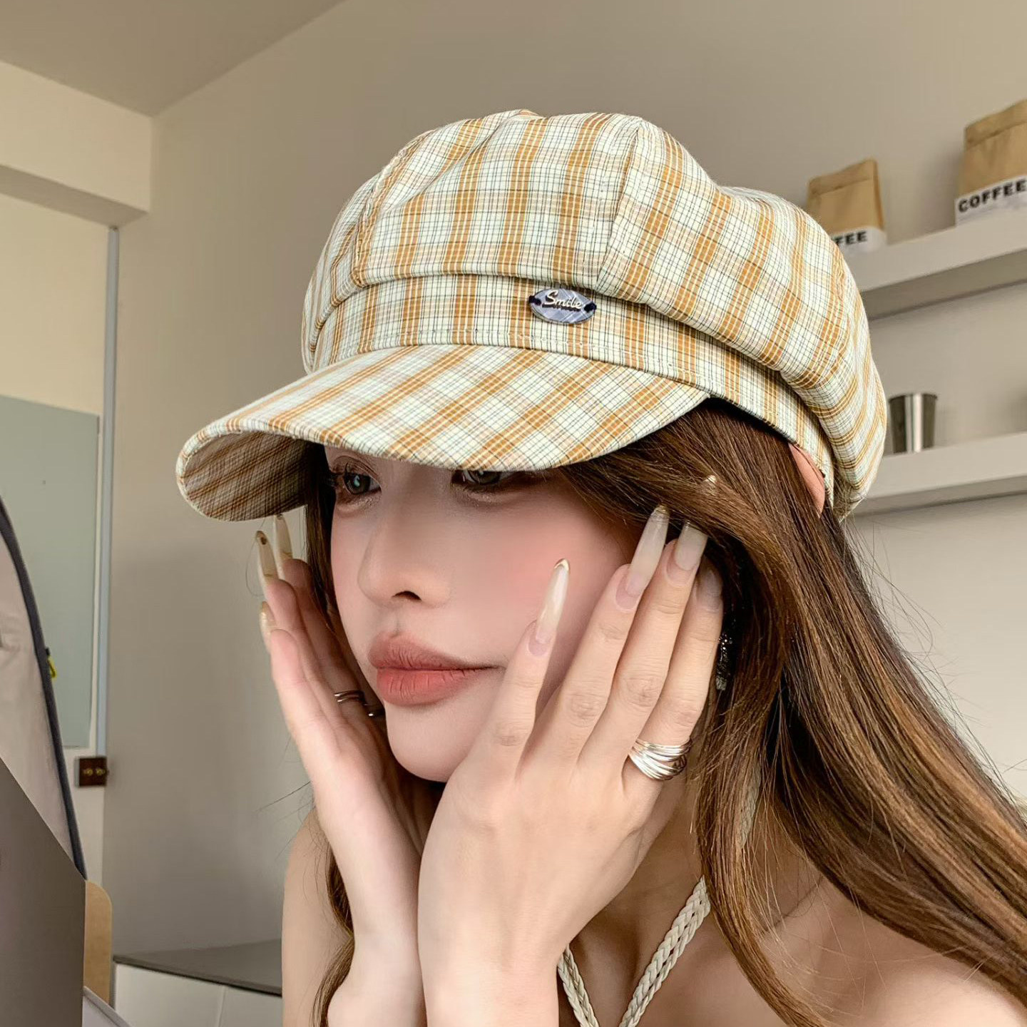 夏季透气显脸小防晒八角帽女款