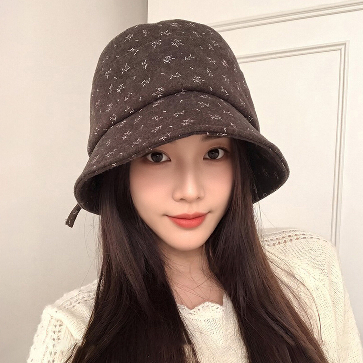 2026新款显脸小碎花渔夫帽女