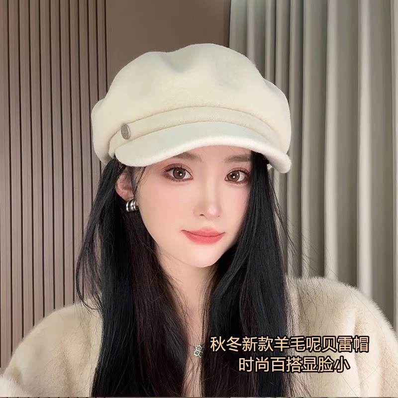 时尚保暖贝雷帽女秋冬新款时装帽