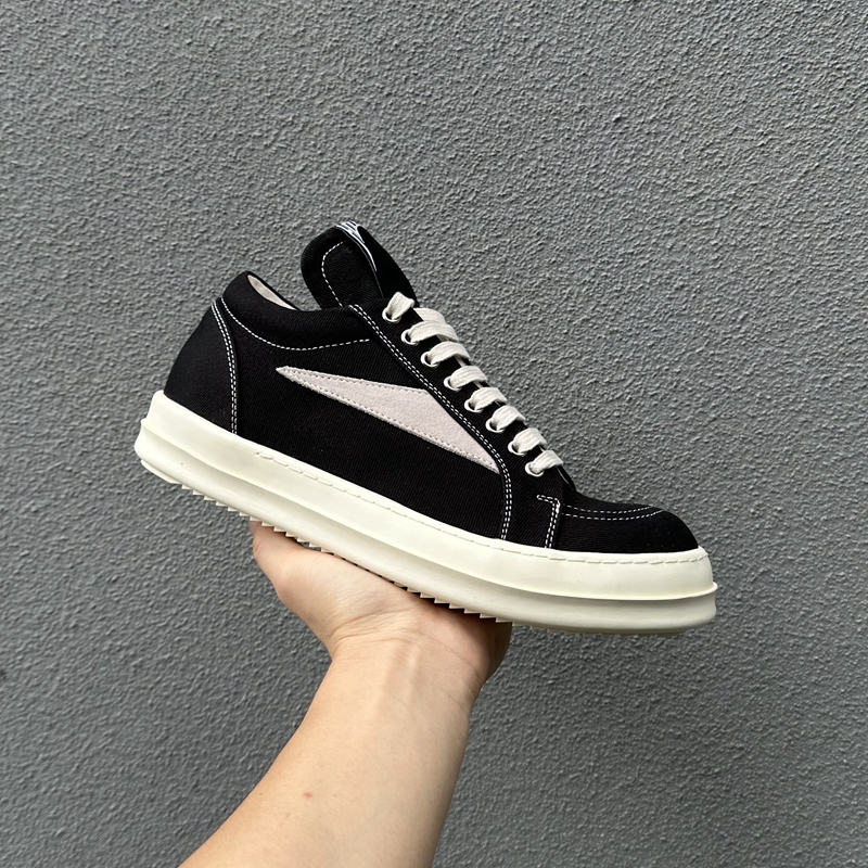 R暗黑部落O厚底刺绣长舌小三角街潮男鞋低帮帆布男女时尚韩版欧洲