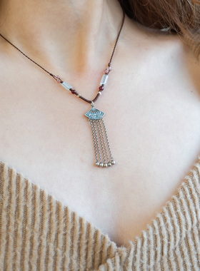 925银项链中式民族风复古高级感