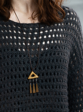 森屿|原创设计绿檀木质项链小众个性森系毛衣链男女款高级感百搭