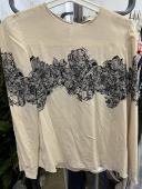 38码 肩有脏 介意慎拍 外贸原单100%真丝VB双绉印花圆领长袖