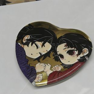 同人谷自制继国兄弟日黑梅雨爱心形吧唧徽章谷子