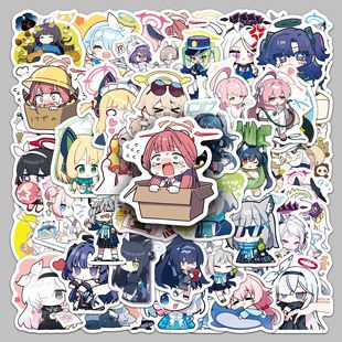 同人谷50张Blue ArchiveQ版蔚蓝档案贴纸二次元游戏手账DIY防水