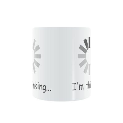 I_m thinking... 正在思考 陶瓷马克杯咖啡杯喝水杯子盖子勺子