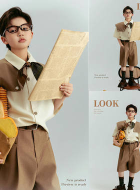 LOOK男童复古学院风摄影服装