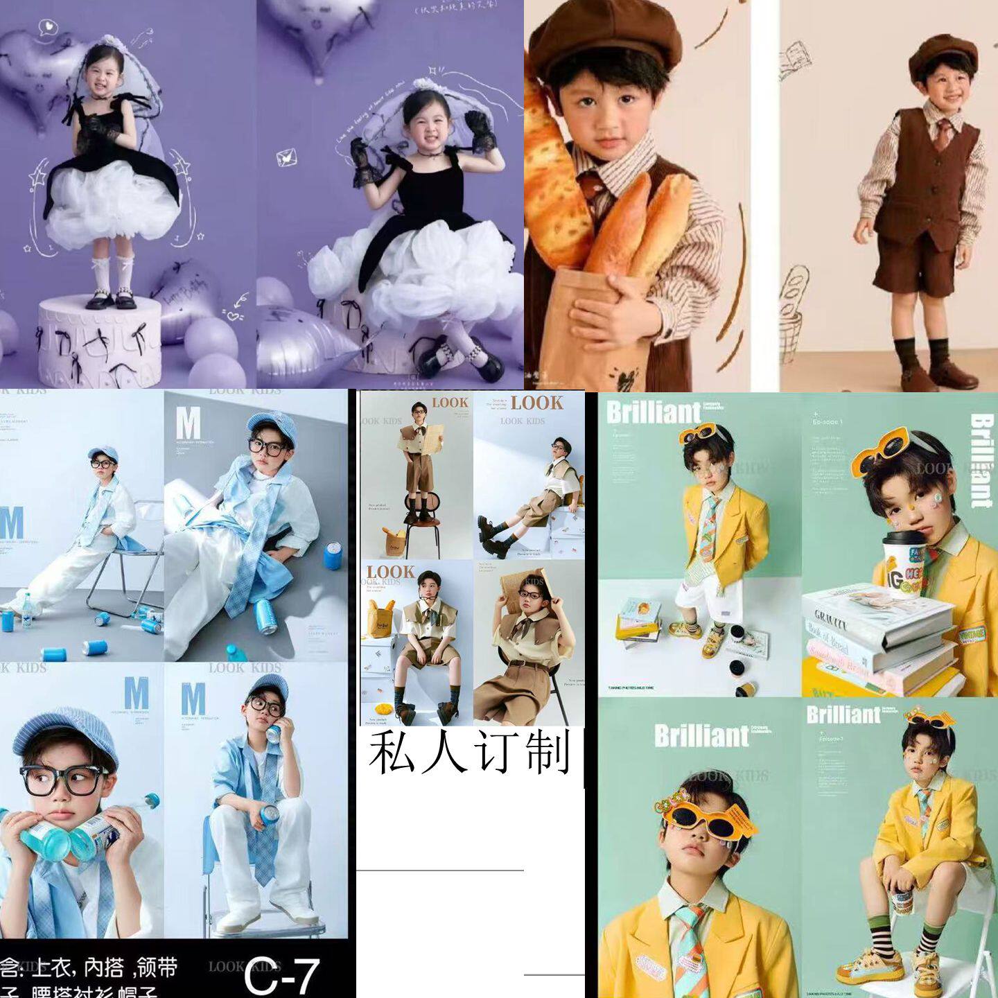 私人订制主题服装影楼拍照亲子装复古风旅拍摄影礼服2026年新款