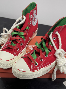 Converse匡威1970S大红色圣诞雪姜饼人高帮帆布鞋A04281C A04282C