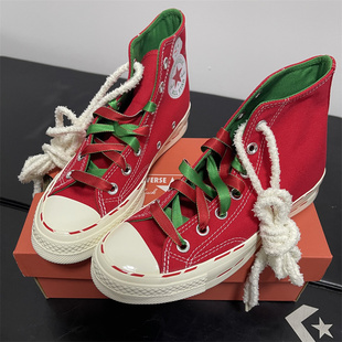 Converse匡威1970S大红色圣诞雪姜饼人高帮帆布鞋A04281C A04282C
