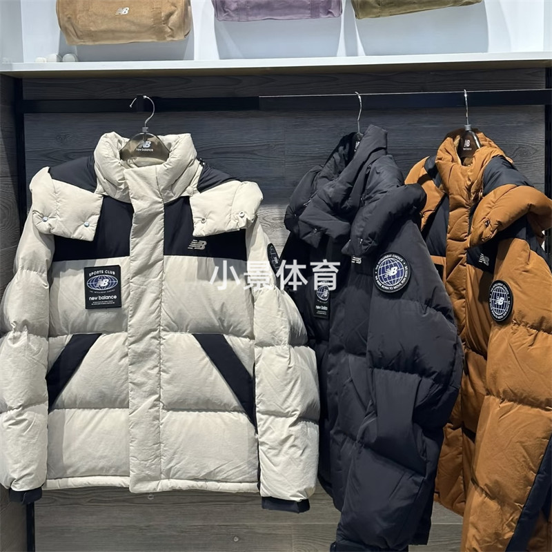 New Balance男女魔术贴徽章连帽保暖羽绒服运动休闲外套NPF41311