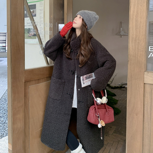 P265 韩系毛毛长外套7853 K398 新款 档口2025冬季