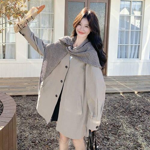 【现货】新款首发图 宽松风衣  配送披肩 2C301-1311-P165-K248