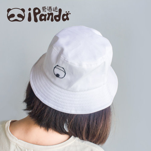ipanda新品渔夫帽刺绣男休闲