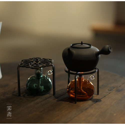 |霁斋|伍德架三脚架酒精灯 茶道零配 温茶底座纯铁锻造