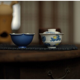 |梅似雪|釉下手绘茶具 盖碗 一碗一杯一旅行收纳安藤雅信 有钱杯