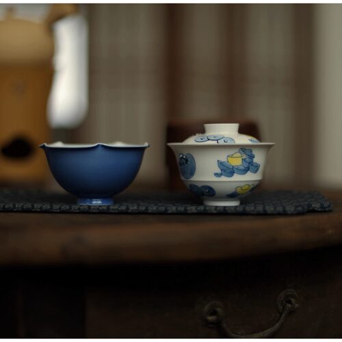 |梅似雪|釉下手绘茶具 盖碗 一碗一杯一旅行收纳安藤雅信 有钱杯