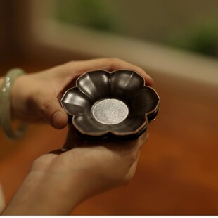 |工匠家品|陶瓷杯托 杯垫 金属釉 铁锈釉 莲花杯垫
