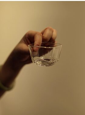 |叙透|玻璃高透茶杯 四方主人杯小杯 品茗杯 高品质杯口切口
