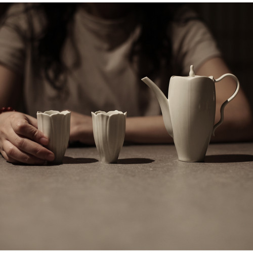 |亦宋书院|《草木灰》宋风玉兰壶  茶杯 茶壶 中式样品房茶桌