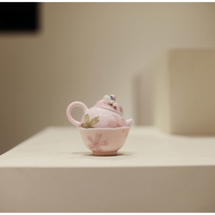 |勿念|《有田烧》嫩粉樱花 一壶一杯茶壶手绘主人杯个人杯茶杯