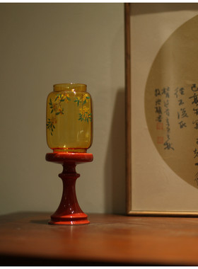 亦宋《桂满金秋》明清烛台中秋 玻璃灯罩 桂花茶室摆件中式供佛