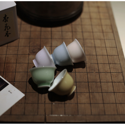 |梅似雪|马卡龙色 秋水一口杯 工夫茶小杯 茶杯 特小酒杯防烫高足