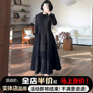 绝美超好看仙女赫本呢大衣连衣裙2025秋装 高级设计感显瘦外套 新品