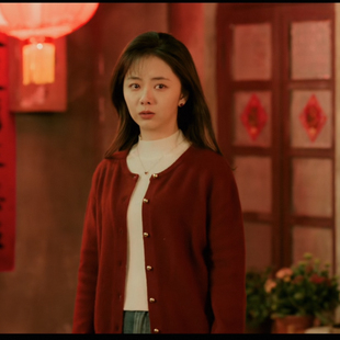 我的山与海方婉之谭松韵同款针织开衫春秋温柔风树莓粉毛衣外套女