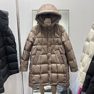 凡人歌章若楠殷桃同款中长款白鸭绒羽绒服女加厚款压胶连帽外套