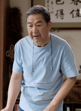 我的后半生沈卓然张国立同款T恤男重磅纯棉纯色情侣短袖打底衫男