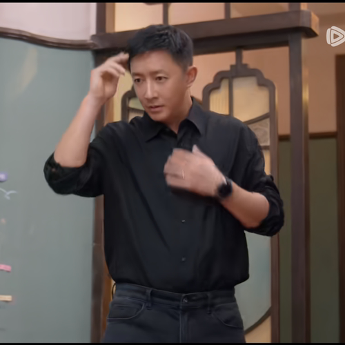绽放的许开心韩庚梅程奕同款垂感冰丝短袖衬衫男士休闲宽松白衬衣