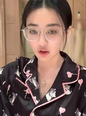 徐璐同款新款冰丝睡衣女春秋款可爱猫咪甜美风长袖长裤家居服薄款