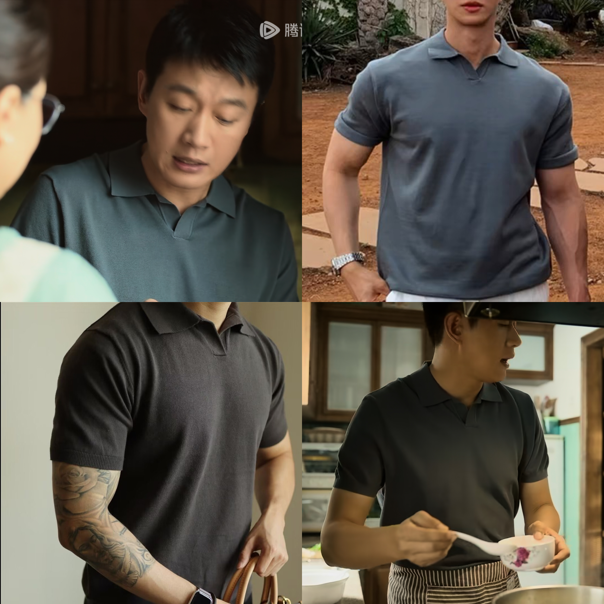 玫瑰的故事黄振华佟大为同款冰丝翻领针织POLO衫商务休闲短袖T恤