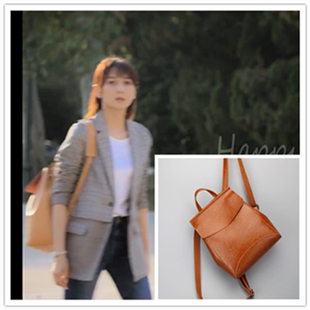 以法之名蒋欣李砚心潘之琳同款牛皮双肩包女多功能真皮双肩背包女