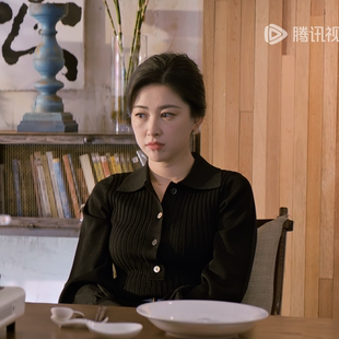 他为什么依然单身顾叶嘉朱珠同款毛衣秋冬精纺翻领长袖针织开衫女