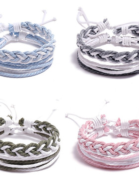 七根心简宋威龙刘浩存同款民族风手工编织手链小清新组合手绳情侣