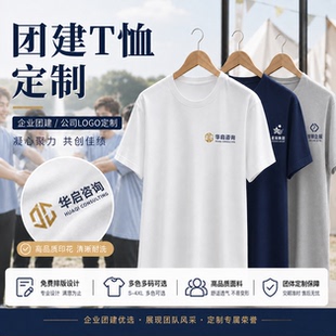 定制t恤印logo衣服来图定做纯棉白色短袖团建服装diy字图案文化衫
