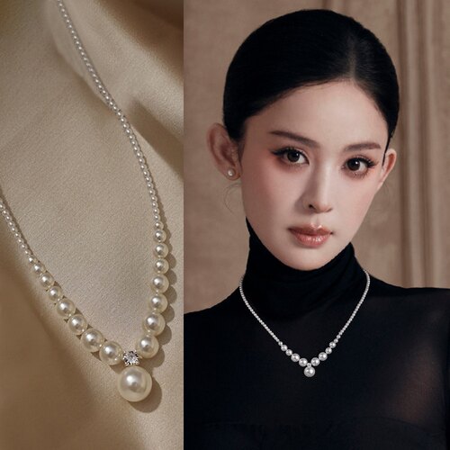 小众法式轻奢珍珠毛衣链女新款