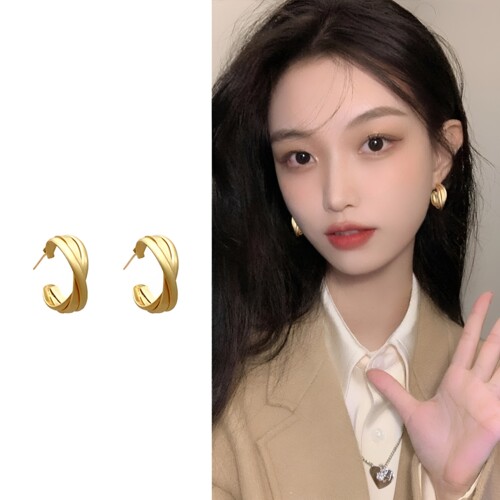 小众复古金色耳环2026新款简约