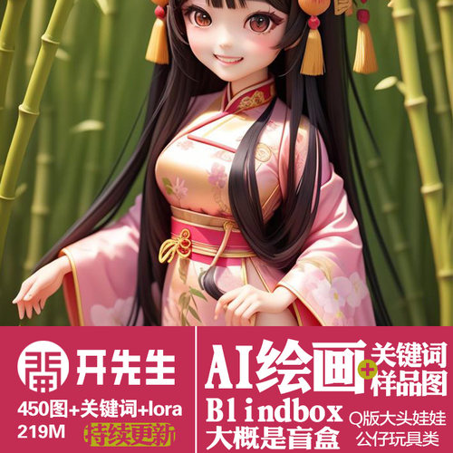 AI绘画StableDiffusion样图+关键词描述语Blindbox-Lora盲盒公仔